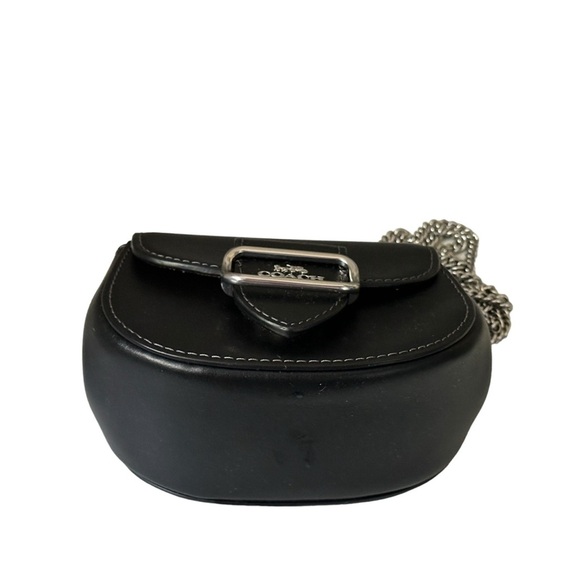 COACH Black Morgan Card Case Mini Leather Crossbody Bag - Picture 5 of 9